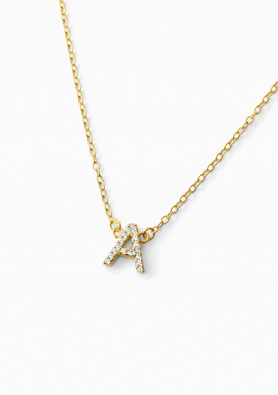 LETTER ZIRCONIA NECKLACE