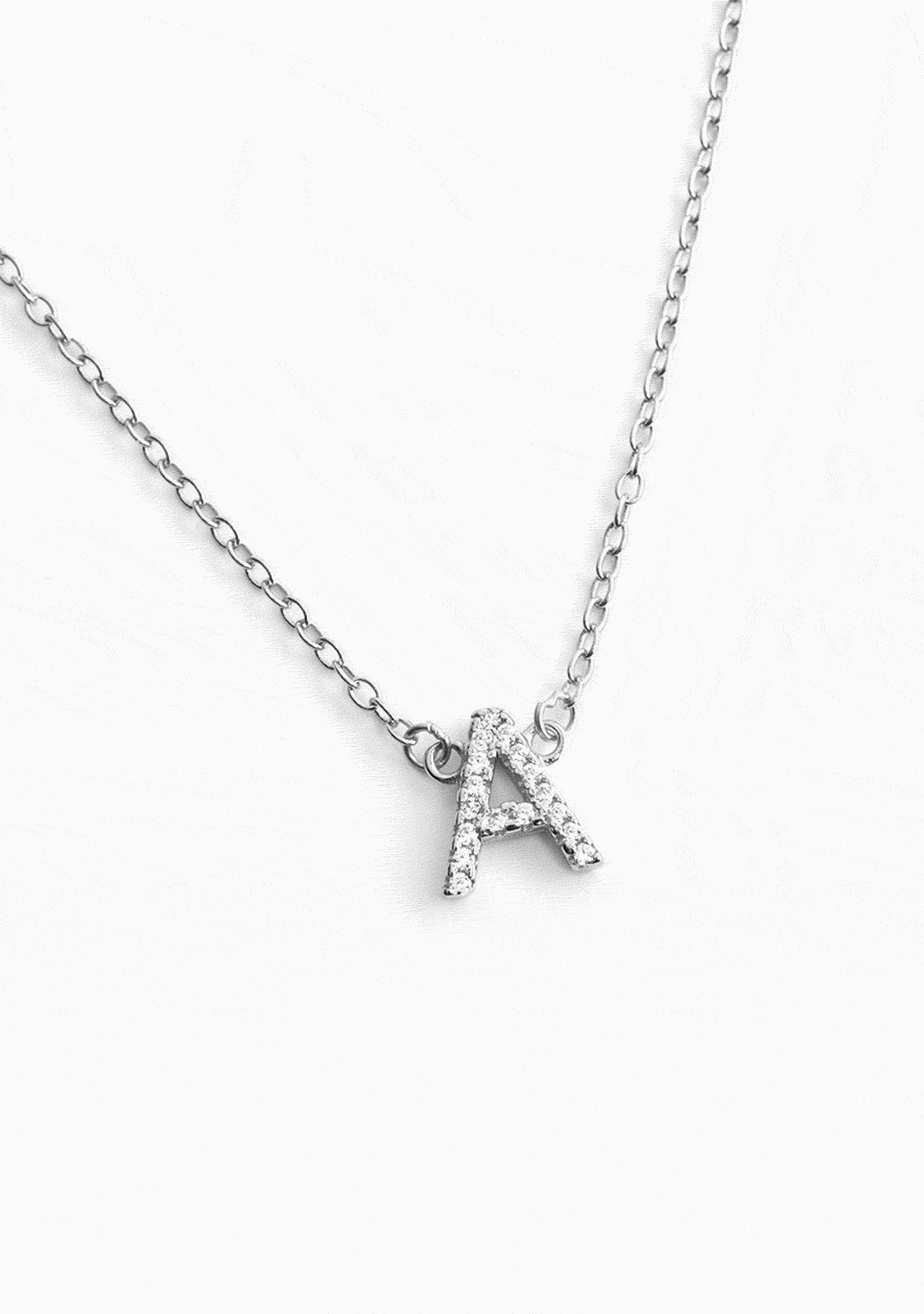 LETTER ZIRCONIA NECKLACE