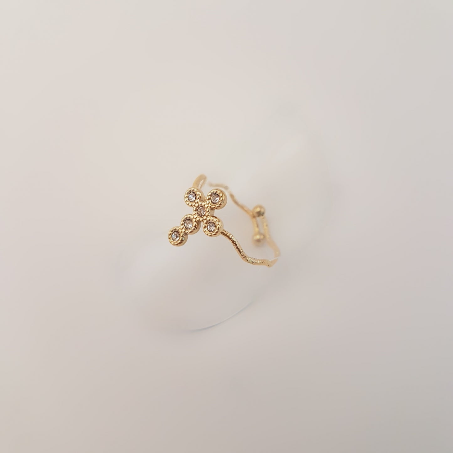 CROSS ZIRCONIA RING