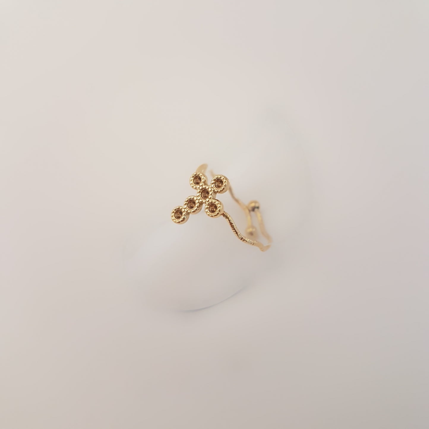 CROSS ZIRCONIA RING