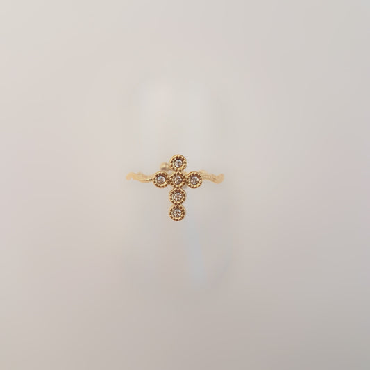 CROSS ZIRCONIA RING