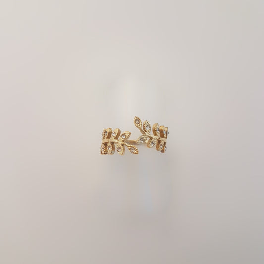 LEAF ZIRCONIA RING