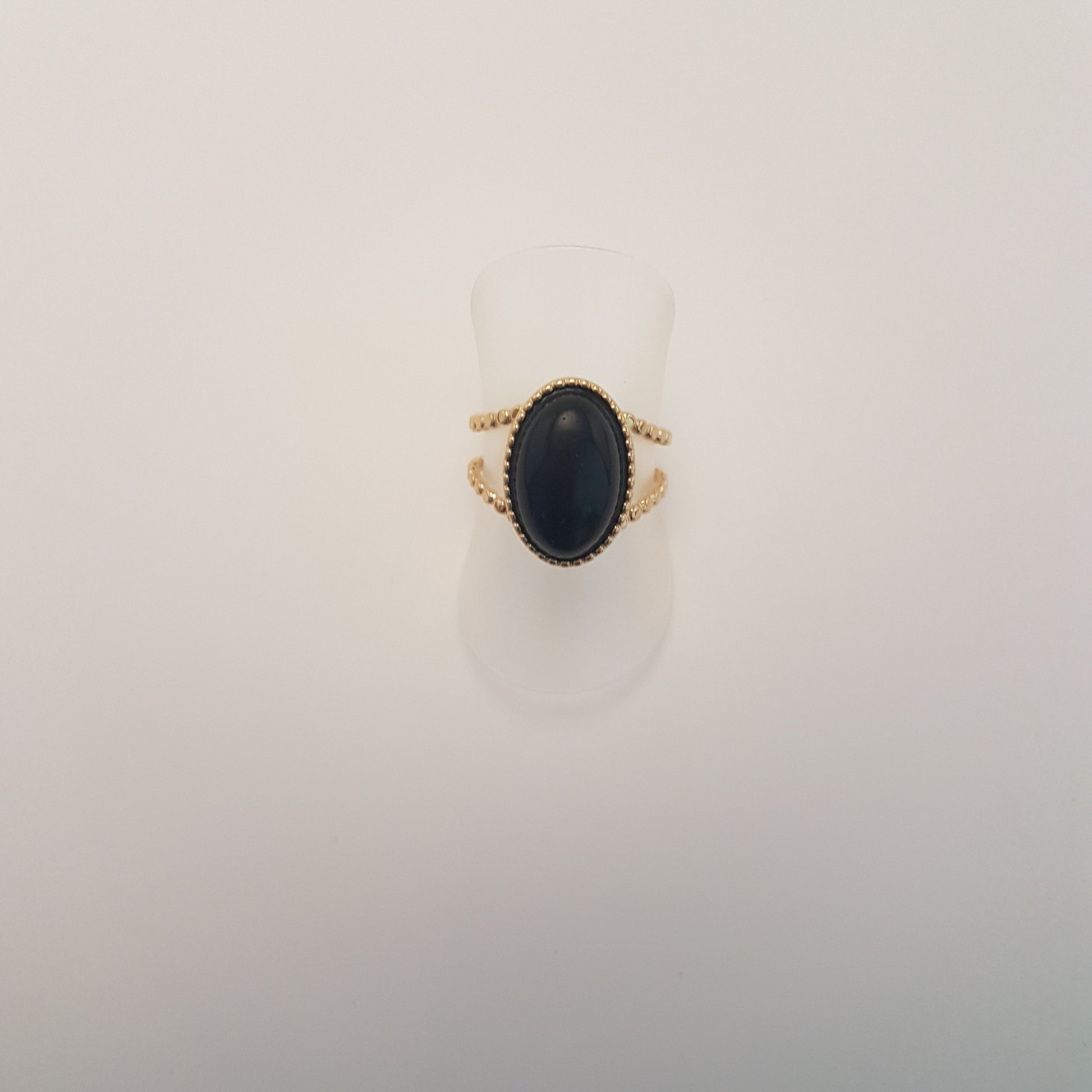 adjustable ring with black onyx stone