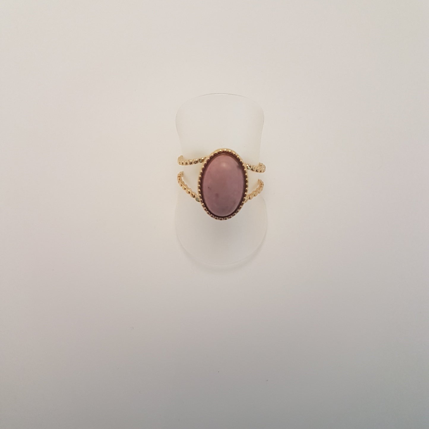 adjustable ring with rodhonite stone